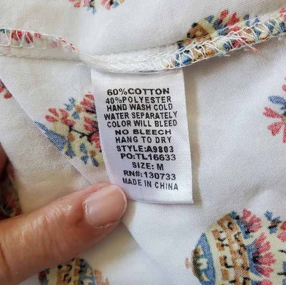 Umgee Boho Chic Pineapple Printed Tribal Baby Doll Dress Top Tunic Size M - Picture 5 of 5